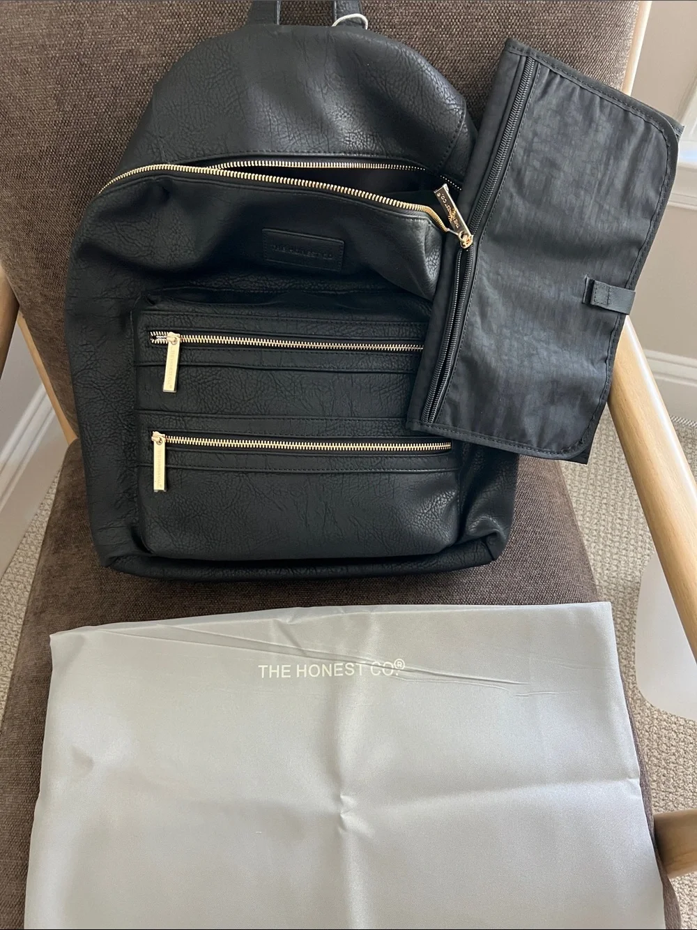 The Honest Co. Black Diaper Backpack - never used!